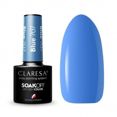 CLARESA long lasting hybrid gel polish BLUE 707, 5g. CLARESA long lasting hybrid gel polish BLUE 707, 5g.