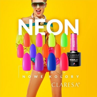 CLARESA long lasting hybrid gel polish NEON 11, 5g. 1