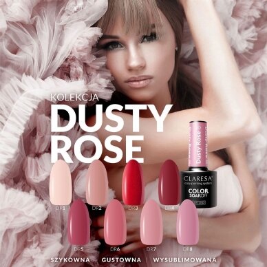 CLARESA ilgalaikis hibridinis nagų lakas DUSTY ROSE 6, 5g. 2 CLARESA ilgalaikis hibridinis nagų lakas DUSTY ROSE 6, 5g. 2