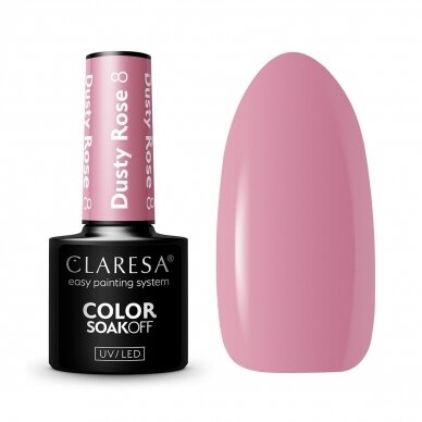 CLARESA long lasting hybrid gel polish DUSTY ROSE 8, 5g CLARESA long lasting hybrid gel polish DUSTY ROSE 8, 5g