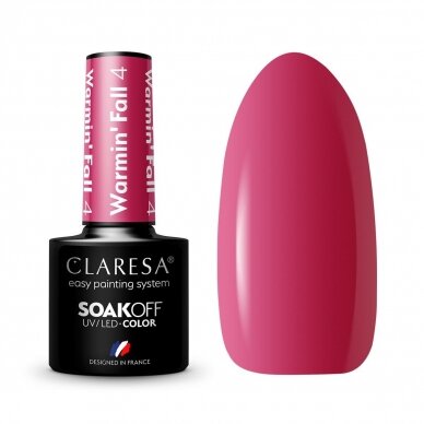 CLARESA long lasting hybrid gel polish WARMIN"FALL 4, 5g. CLARESA long lasting hybrid gel polish WARMIN"FALL 4, 5g.