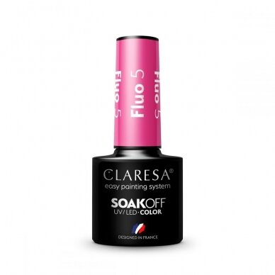 CLARESA long lasting hybrid gel polish FLUO 5, 5g. 2