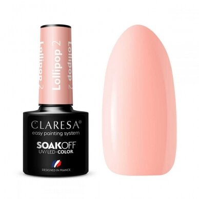 CLARESA long lasting hybrid gel polish LOLLIPOP 2, 5g. CLARESA long lasting hybrid gel polish LOLLIPOP 2, 5g.