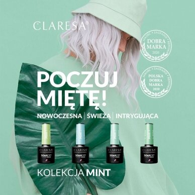 CLARESA ilgalaikis hibridinis nagų lakas MINT 4, 5g. 2 CLARESA ilgalaikis hibridinis nagų lakas MINT 4, 5g. 2