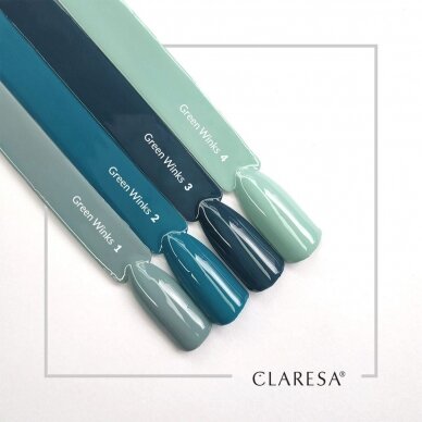 CLARESA стойкий гибридный гель лак для ногтей GREEN WINKS 1, 5g. 1