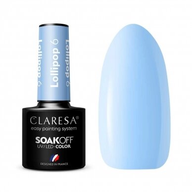 CLARESA long lasting hybrid gel polish LOLLIPOP 6, 5g. CLARESA long lasting hybrid gel polish LOLLIPOP 6, 5g.