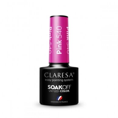 CLARESA стойкий гибридный гель лак для ногтей PINK 540, 5g. CLARESA стойкий гибридный гель лак для ногтей PINK 540, 5g.