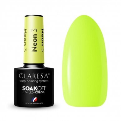 CLARESA long lasting hybrid gel polish NEON 3, 5g. CLARESA long lasting hybrid gel polish NEON 3, 5g.