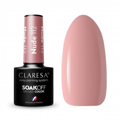 CLARESA стойкий гибридный гель лак для ногтей NUDE 112, 5 g. CLARESA стойкий гибридный гель лак для ногтей NUDE 112, 5 g.