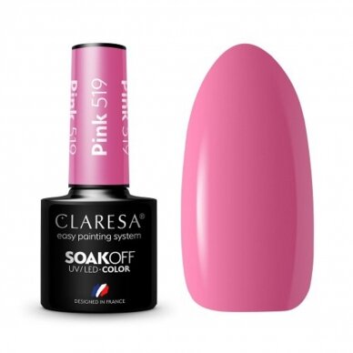 CLARESA ilgalaikis hibridinis nagų lakas PINK 519, 5g. CLARESA ilgalaikis hibridinis nagų lakas PINK 519, 5g.