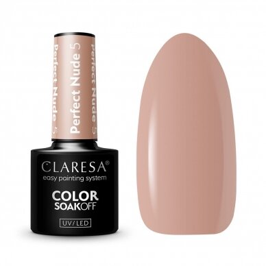 CLARESA ilgalaikis hibridinis nagų lakas PERFECT NUDE 5, 5g. CLARESA ilgalaikis hibridinis nagų lakas PERFECT NUDE 5, 5g.