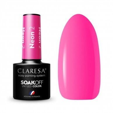 CLARESA long lasting hybrid gel polish NEON 2, 5g. CLARESA long lasting hybrid gel polish NEON 2, 5g.