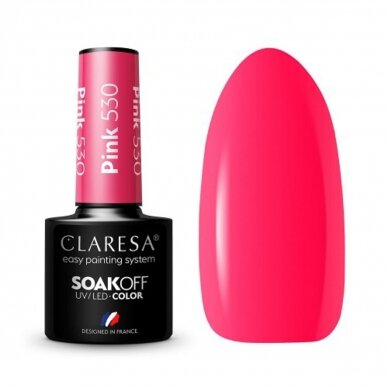 CLARESA long lasting hybrid gel polish PINK 530, 5g. CLARESA long lasting hybrid gel polish PINK 530, 5g.