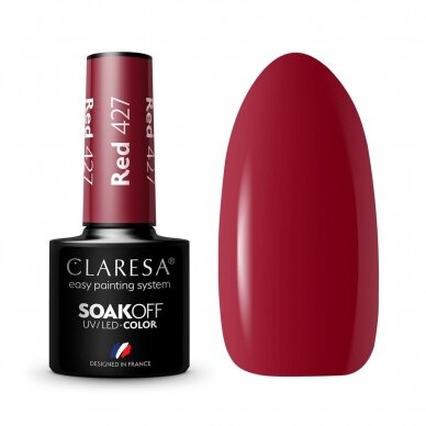 CLARESA long lasting hybrid gel polish RED 427, 5g. CLARESA long lasting hybrid gel polish RED 427, 5g.