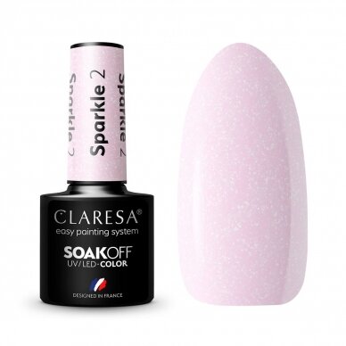 CLARESA ilgalaikis hibridinis nagų lakas SPARKLE 2, 5 g. CLARESA ilgalaikis hibridinis nagų lakas SPARKLE 2, 5 g.