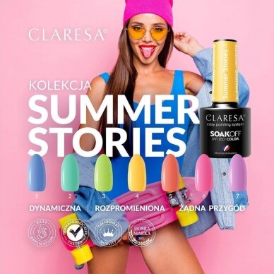 CLARESA SUMMER STORIES 4 Стойкий гибридный лак для ногтей, 5г. 3
