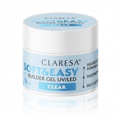CLARESA cтроительный гель SOFT&EASY GEL CLEAR, 12 г. 3 CLARESA cтроительный гель SOFT&EASY GEL CLEAR, 12 г. 3