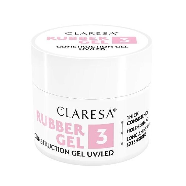 CLARESA gelinio lakavimo bazė RUBBER GEL 3, 12 g 2 CLARESA gelinio lakavimo bazė RUBBER GEL 3, 12 g 2