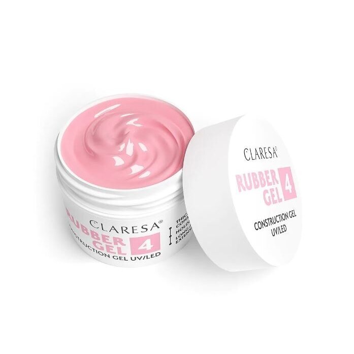 CLARESA gelinio lakavimo bazė RUBBER GEL 4, 12 g CLARESA gelinio lakavimo bazė RUBBER GEL 4, 12 g