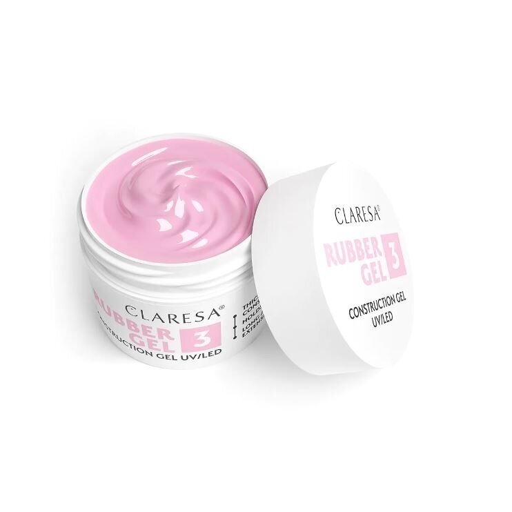 CLARESA gelinio lakavimo bazė RUBBER GEL 3, 12 g CLARESA gelinio lakavimo bazė RUBBER GEL 3, 12 g