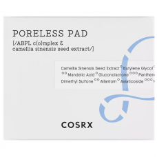 COSRX Poreless Pad veido pagalvėlės, kurių pagrindą sudaro priešuždegiminis ir raminantis žaliosios arbatos ekstraktas, 70vnt.