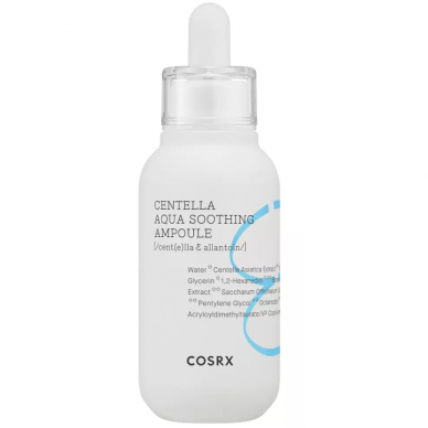 COSRX Hydrium Centella Aqua Soothing Ampoule raminanti veido ampulė sausai ir sudirgusiai odai, 40ml.