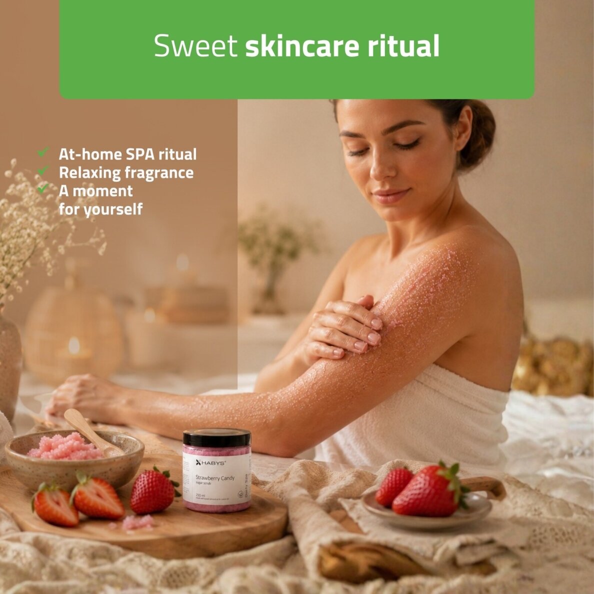 DAILY SPA sugar body scrub STRAWBERRY CANDY, 250 ml 1