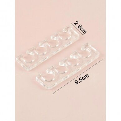 Reusable Silicone Disinfectable Toe Tabs for Pedicure (1 Pair), clear 3
