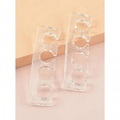 Reusable Silicone Disinfectable Toe Tabs for Pedicure (1 Pair), clear 1