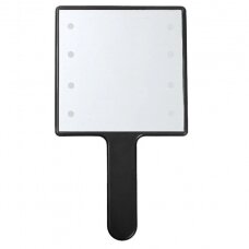 Decorative mirror with handle and LED light for showing make-up