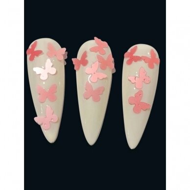Nail art decorations, butterflies, pink color 1