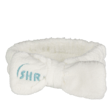 SHR headband and hair band with ribbon, white