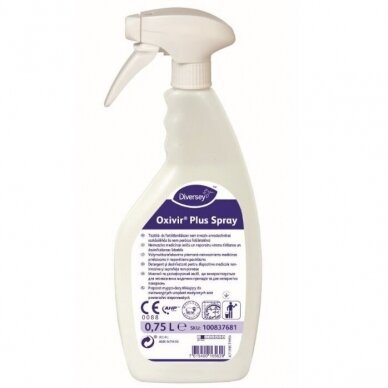 OXIVIR PLUS SPRAY plataus spektro valymo ir dezinfekavimo priemonė, 750 ml OXIVIR PLUS SPRAY plataus spektro valymo ir dezinfekavimo priemonė, 750 ml