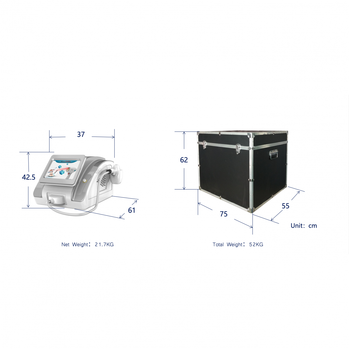 Diode hair removal laser 755+808+1064nm, 1 nozzle, white color 6 Diode hair removal laser 755+808+1064nm, 1 nozzle, white color 6