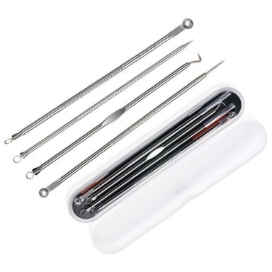 UNNY double-sided beautician tools for removing acne and blackheads with a case, 4 pcs. UNNY double-sided beautician tools for removing acne and blackheads with a case, 4 pcs.