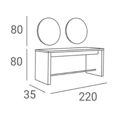 Two-workstation hairdressing console - mirror with LED lighting POLA II 2 Two-workstation hairdressing console - mirror with LED lighting POLA II 2