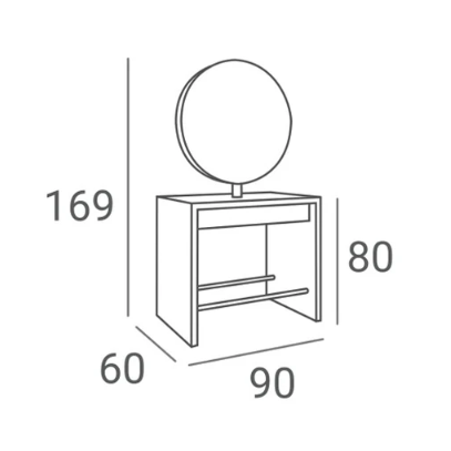 Double-sided beauty salon mirror - console with LED lighting POLA II 3