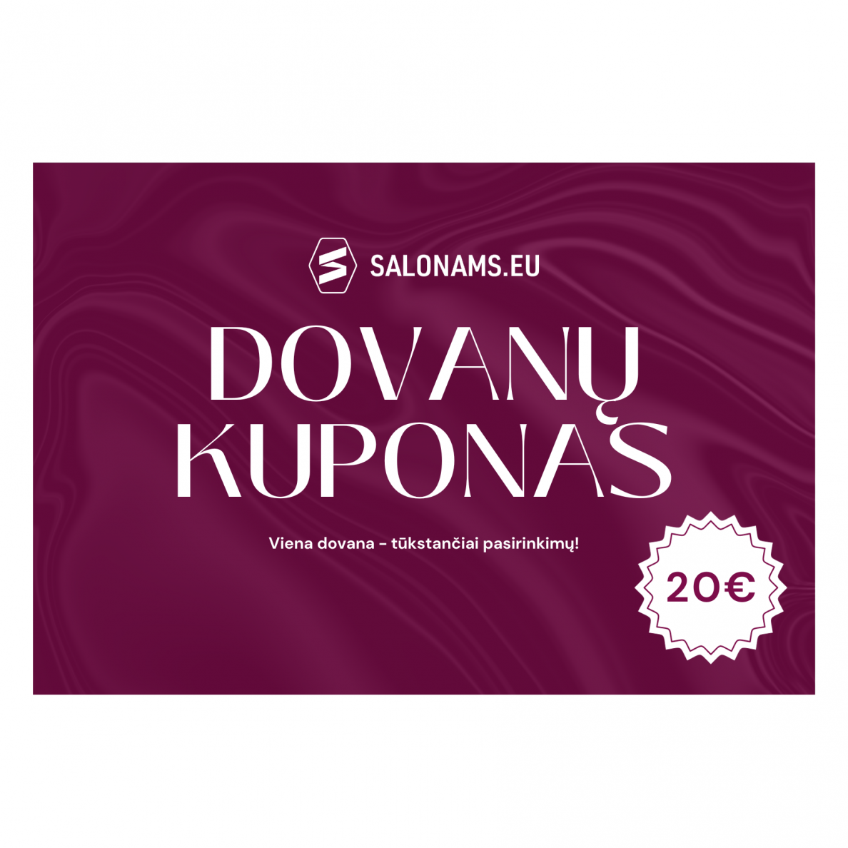 Electronic gift voucher for Salonams.eu, 20€ 1 Electronic gift voucher for Salonams.eu, 20€ 1