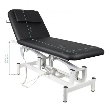 Profesionalus elektrinis masažo ir reabilitacijos gultas MOD-079 (1 variklis), juodos spalvos 4