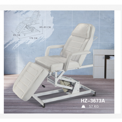 Профессиональное электрическое кресло для педикюра AZZURRO 673AS, белое (1 мотор) 5