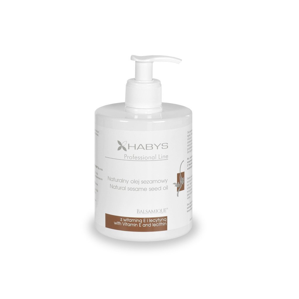 HABYS NATURAL SESAME natūralus sezamų aliejus masažui, 450 ml HABYS NATURAL SESAME natūralus sezamų aliejus masažui, 450 ml