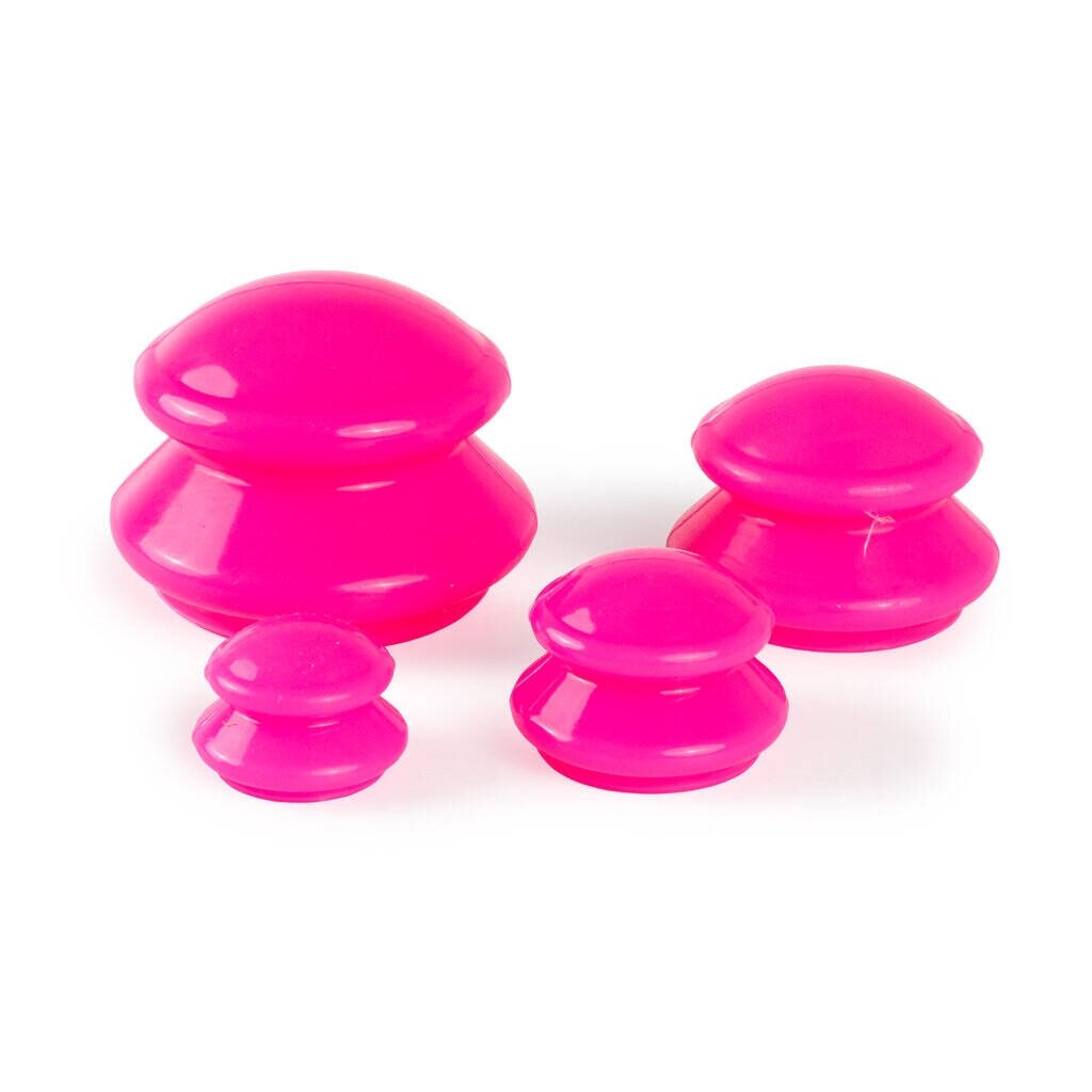 Vacuum silicone anti-cellulite massage cups, 4 different sizes, pink 1 Vacuum silicone anti-cellulite massage cups, 4 different sizes, pink 1