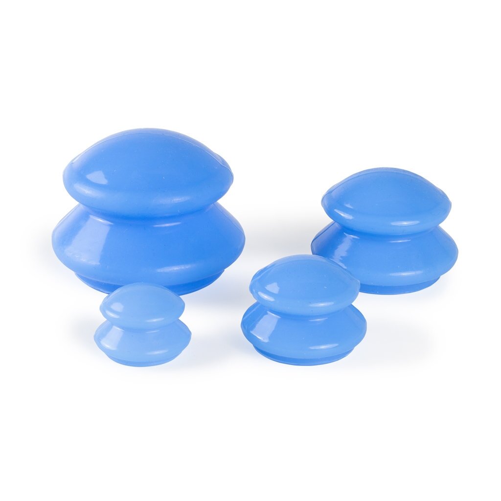 Vacuum silicone anti-cellulite massage cups, 4 different sizes, blue 1