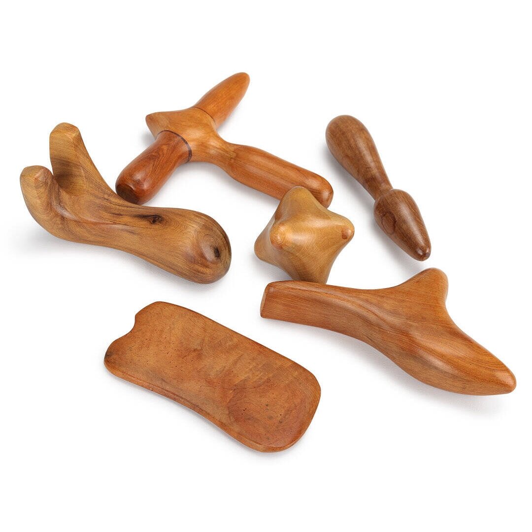 Wooden massager set, 6 pcs.