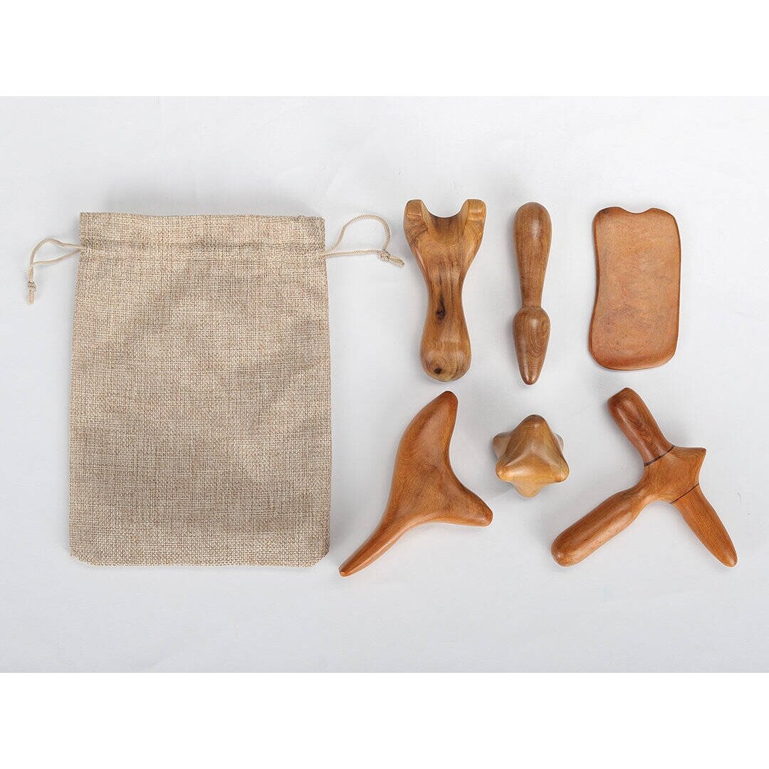 Wooden massager set, 6 pcs. 1 Wooden massager set, 6 pcs. 1