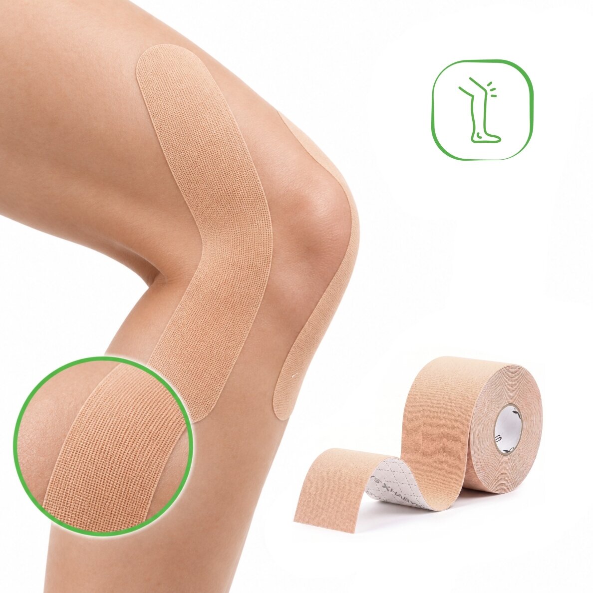 STANDART elastinė kineziologinė juosta, 5 cm × 5 m, kreminės spalvos 4 STANDART elastinė kineziologinė juosta, 5 cm × 5 m, kreminės spalvos 4