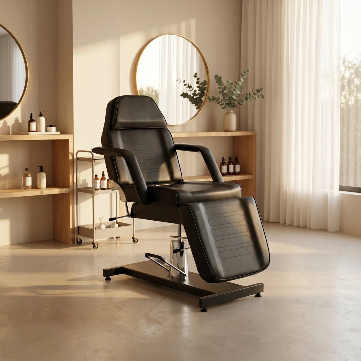 Professional hydraulic chair-bed ALORA for cosmetology, massage and tattoo procedures, black 1 Professional hydraulic chair-bed ALORA for cosmetology, massage and tattoo procedures, black 1