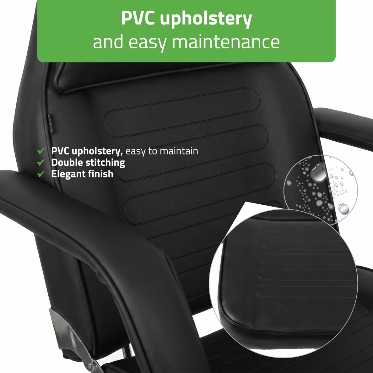 Professional hydraulic chair-bed ALORA for cosmetology, massage and tattoo procedures, black 7 Professional hydraulic chair-bed ALORA for cosmetology, massage and tattoo procedures, black 7