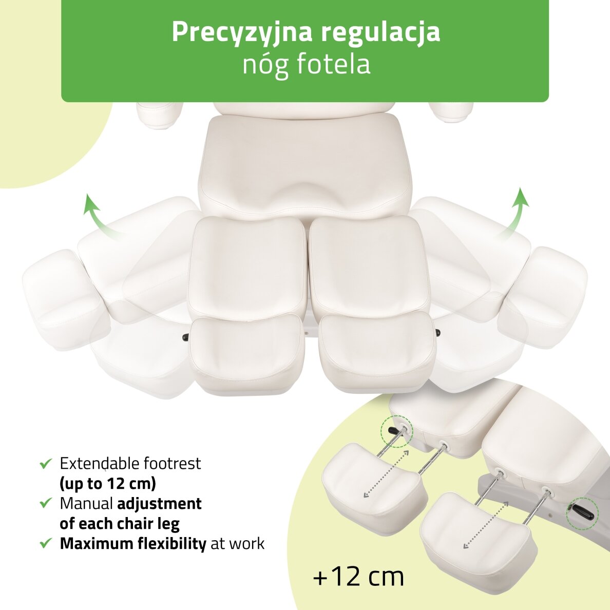 Профессиональное электрическое кресло-кровать для подологии ELARA PRO 6P, белое. 5 Профессиональное электрическое кресло-кровать для подологии ELARA PRO 6P, белое. 5