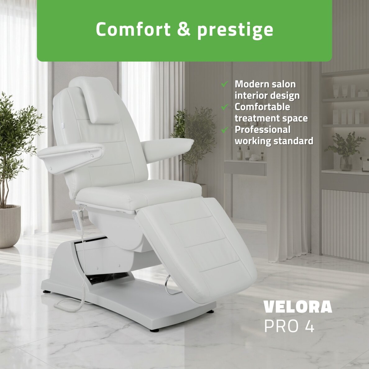 Профессиональная электрическая косметологическая кровать VELORA PRO 4, серая. 1 Профессиональная электрическая косметологическая кровать VELORA PRO 4, серая. 1